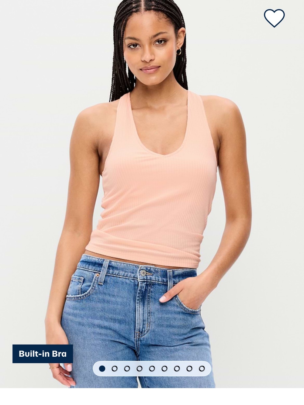 Old Navy Ribbed Scoop Tank Top in Peach